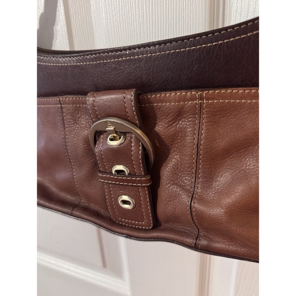 Etienne Aigner Handbags - Etienne Aigner Vintage Leather Shoulder Bag Medium Brown Brass Hardware EUC